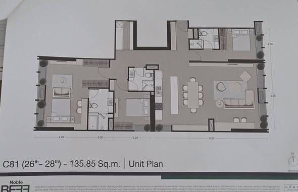 Noble Around 33 · 3 bedroom · 135.85 SqM · Floor 28 · Phrom Phong, Bangkok · Photo 5 Noble Around 33 3-bedroom Condo in Phrom Phong, Bangkok – photo 5