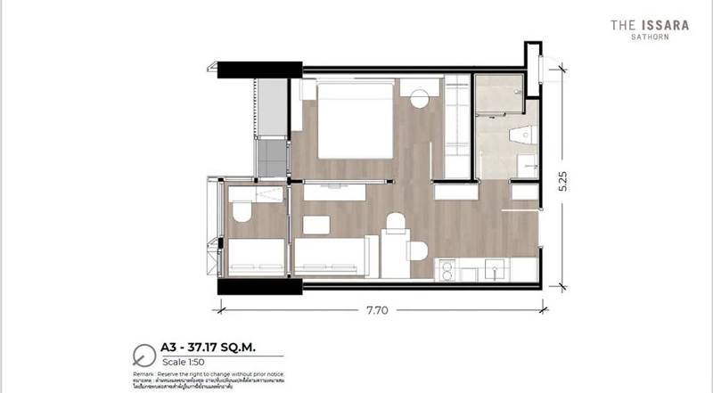 The Issara Sathorn · 1 bedroom · 37.17 SqM · Floor 21 · Sathorn, Bangkok · Photo 3 The Issara Sathorn 1-bedroom Condo in Sathorn, Bangkok – photo 3