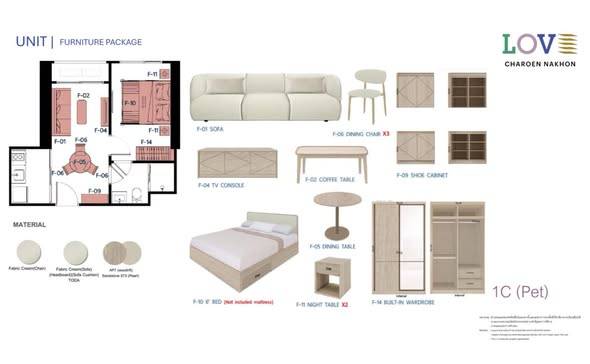 LOVE Charoen Nakhon · 1 bedroom · 33.75 SqM · Floor 12 · Photo 4 LOVE Charoen Nakhon 1-bedroom – photo 4