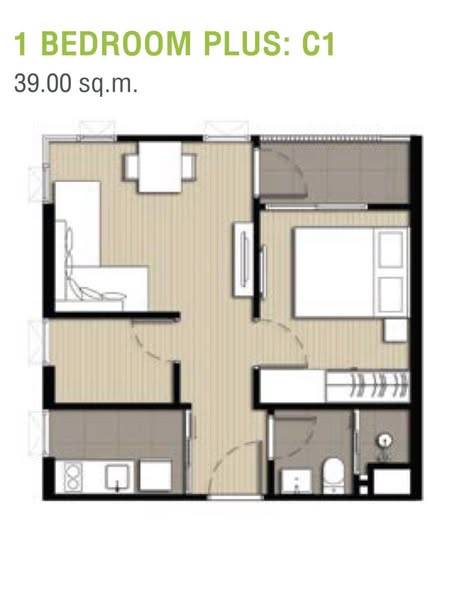 Elio Del Nest · 1 bedroom · 39 SqM · Floor 33 · Bang Na, Bangkok · Photo 2 Elio Del Nest 1-bedroom Condo in Bang Na, Bangkok – photo 2