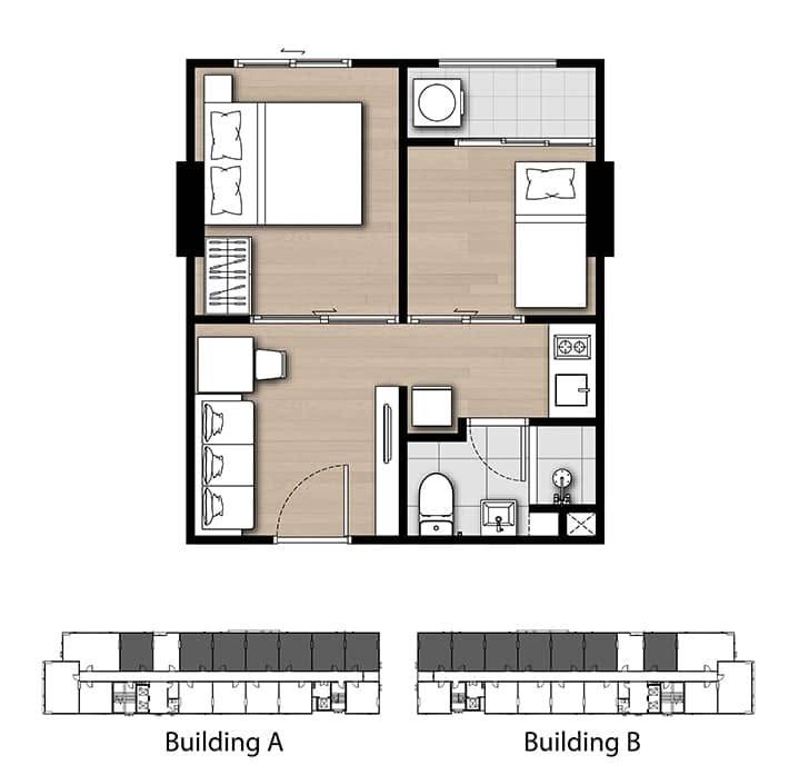 Kensington Kaset Campus · 1 bedroom · 30.7 SqM · Floor 2 · Bang Khen, Bangkok · Photo 2 Kensington Kaset Campus 1-bedroom Condo in Bang Khen, Bangkok – photo 2