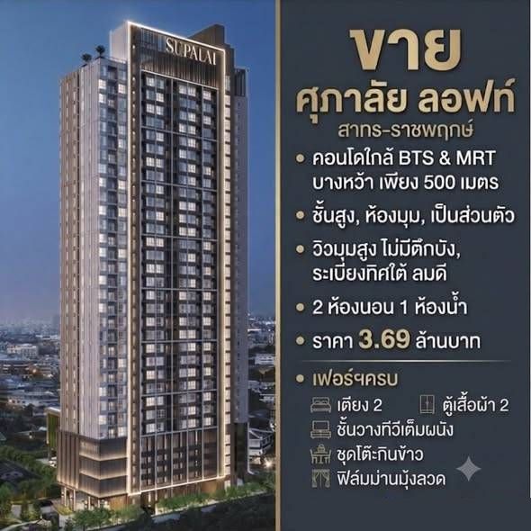Supalai Loft Sathorn-Ratchaphruek · 2 bedroom · 54.5 SqM · Bang Wa, Bangkok · Photo 1 Supalai Loft Sathorn-Ratchaphruek 2-bedroom Condo in Bang Wa, Bangkok – photo 1