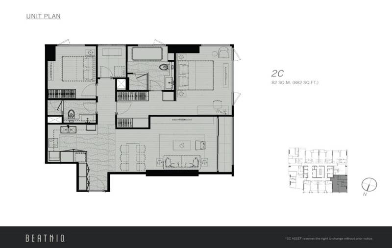 BEATNIQ Sukhumvit 32 · 2 bedroom · 82 SqM · Floor 11 · Khlong Toei, Bangkok · Photo 3 BEATNIQ Sukhumvit 32 2-bedroom Condo in Khlong Toei, Bangkok – photo 3