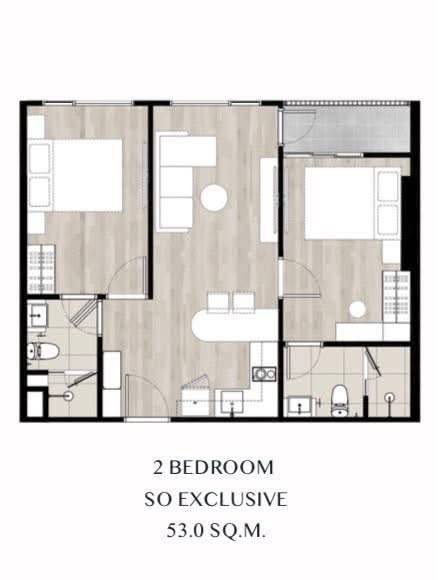 The Origin Sukhumvit 105 · 2 bedroom · 53.2 SqM · Floor 5 · Lasalle, Bangkok · Photo 1 The Origin Sukhumvit 105 2-bedroom condo in Lasalle, Bangkok – photo 1